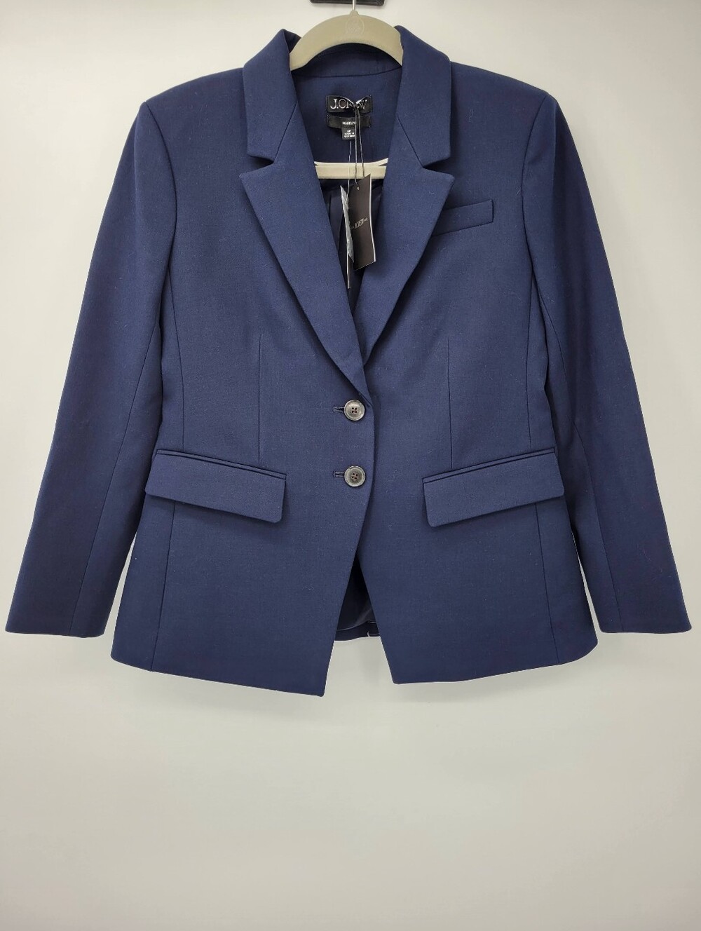 J Crew Madelyn blazer in four-season stretch Cc289 NEW! Size 8 Navy $258 Retail - Picture 5 of 9